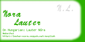 nora lauter business card