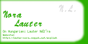 nora lauter business card